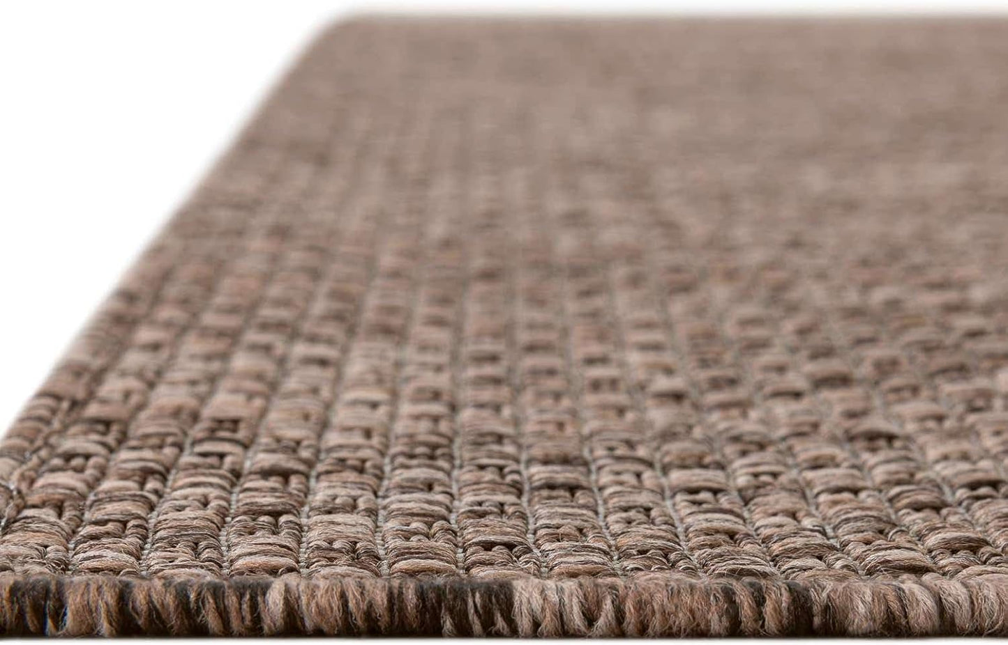 Unique Loom Outdoor Solid Collection Area Rug (10' x 14' 1" Rectangle Light Brown/Ivory)