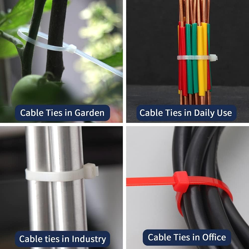 XINGO Cable Zip Ties (500 Pack), 40 Lbs Tensile Strength-Heavy Duty, Self-Locking Nylon Plastic Wire Ties in Assorted Sizes and Colors for indoor and outdoor (8 inch, Dark Green)