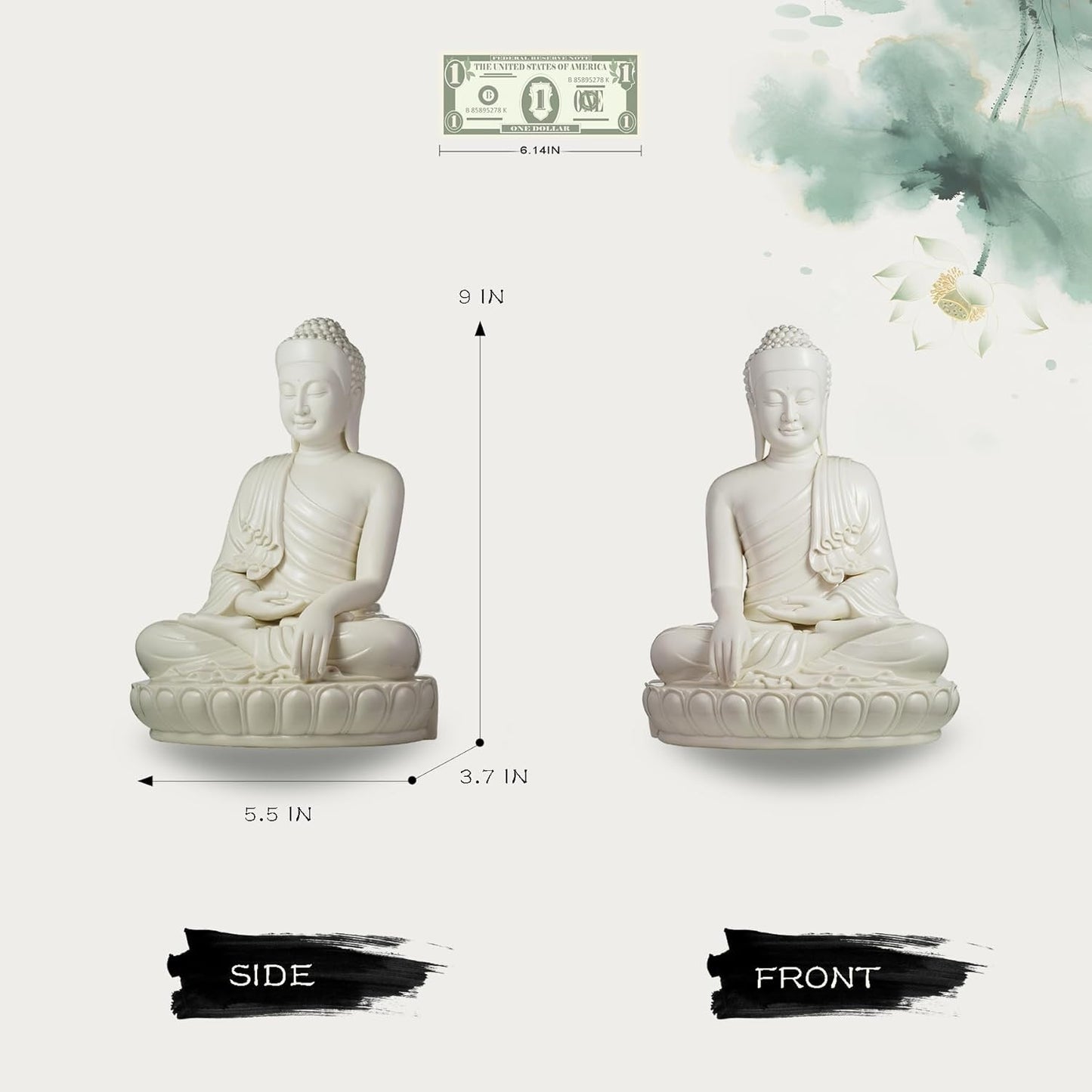 FENGSHUI-CAISHEN Top Ceramic Big Buddha Statue for Home, Meditation Sitting Buddha Figurine, Handmade Buddah, Buda, Budda, Buddha Statue Indoor/Outdoor, Buddha Decor & Gifts, Buddhas