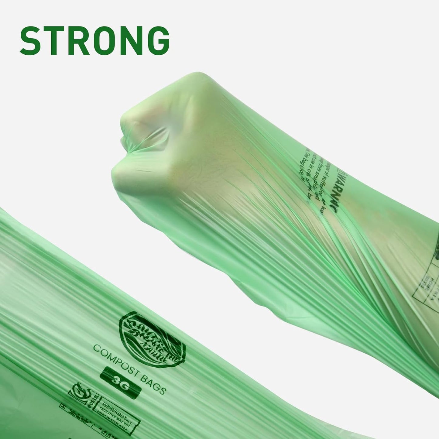 RAYTID 120 Counts 1.6 Gallon (1.6-1.75-2 Gal) Compost bin kitchen Bags, Strong compost bags for countertop bin, Fit 4.5,6,7,8 Liters.ASTM D6400, US BPI and Europe OK compost HOME certified