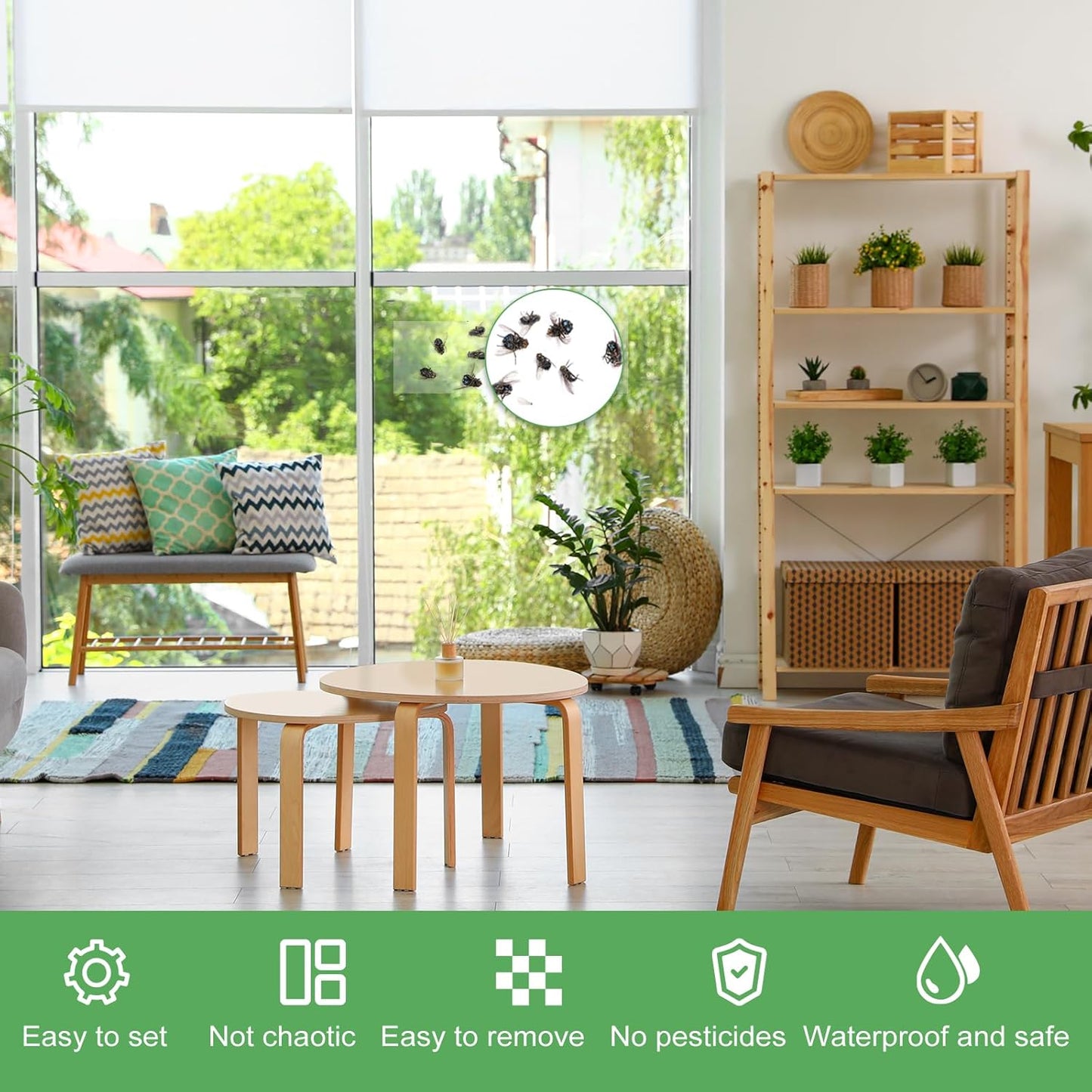 80 Pack Window Fly Traps Sticky,Clear Fly Paper Indoor for Home,Window Sticky Traps Fruit and Housefly Trap Indoor Fly Catcher Bug Traps Gnat Catcher Killer