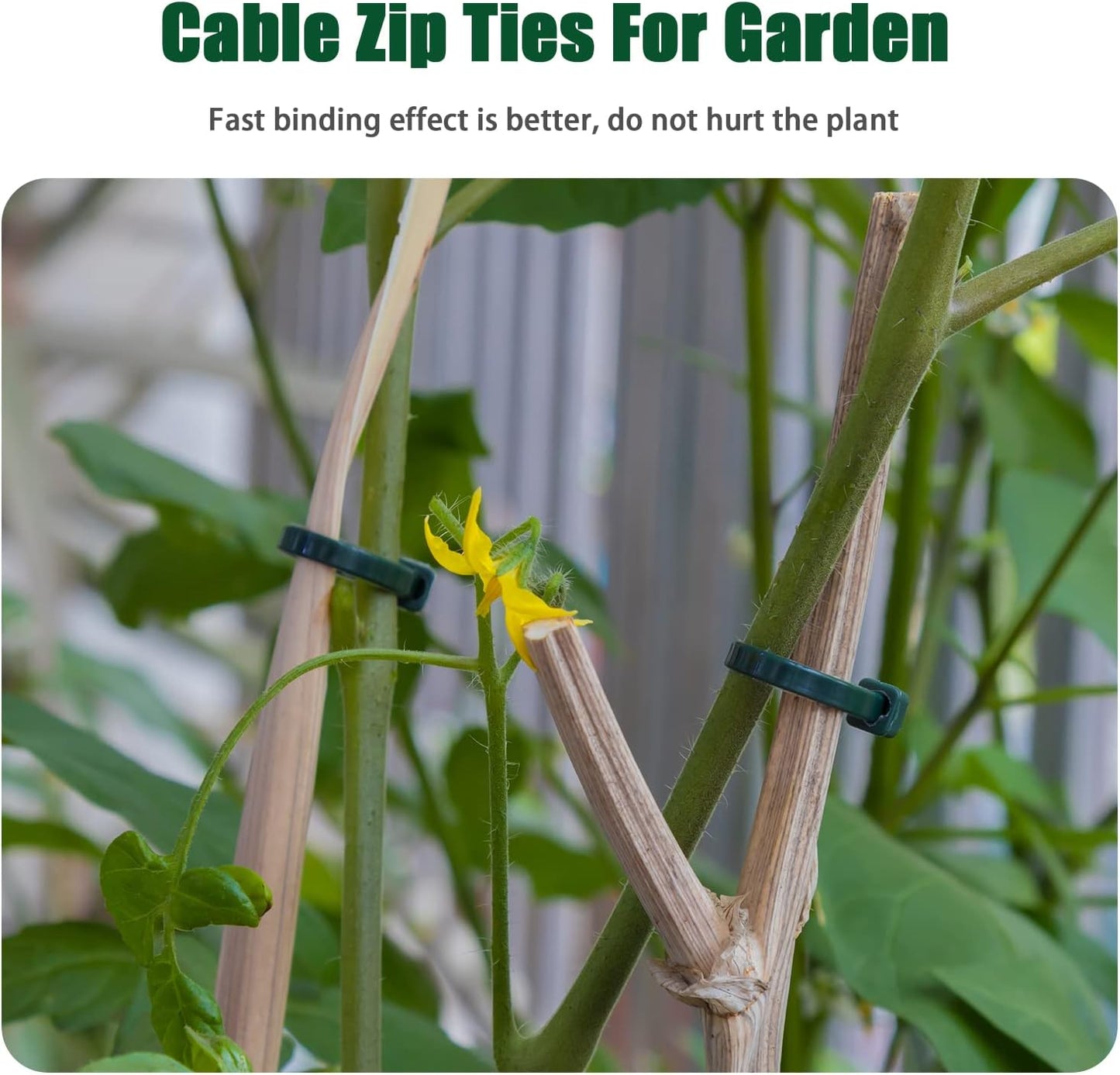 8 Inch Garden Green Zip Tie 1000 PCS, 40 Lbs - Small to Medium Zip Tie, Nylon PA66 UV Resistant Cable Tie Heavy Duty for Indoor and Outdoor Use - Ideal for bundling and securing objects