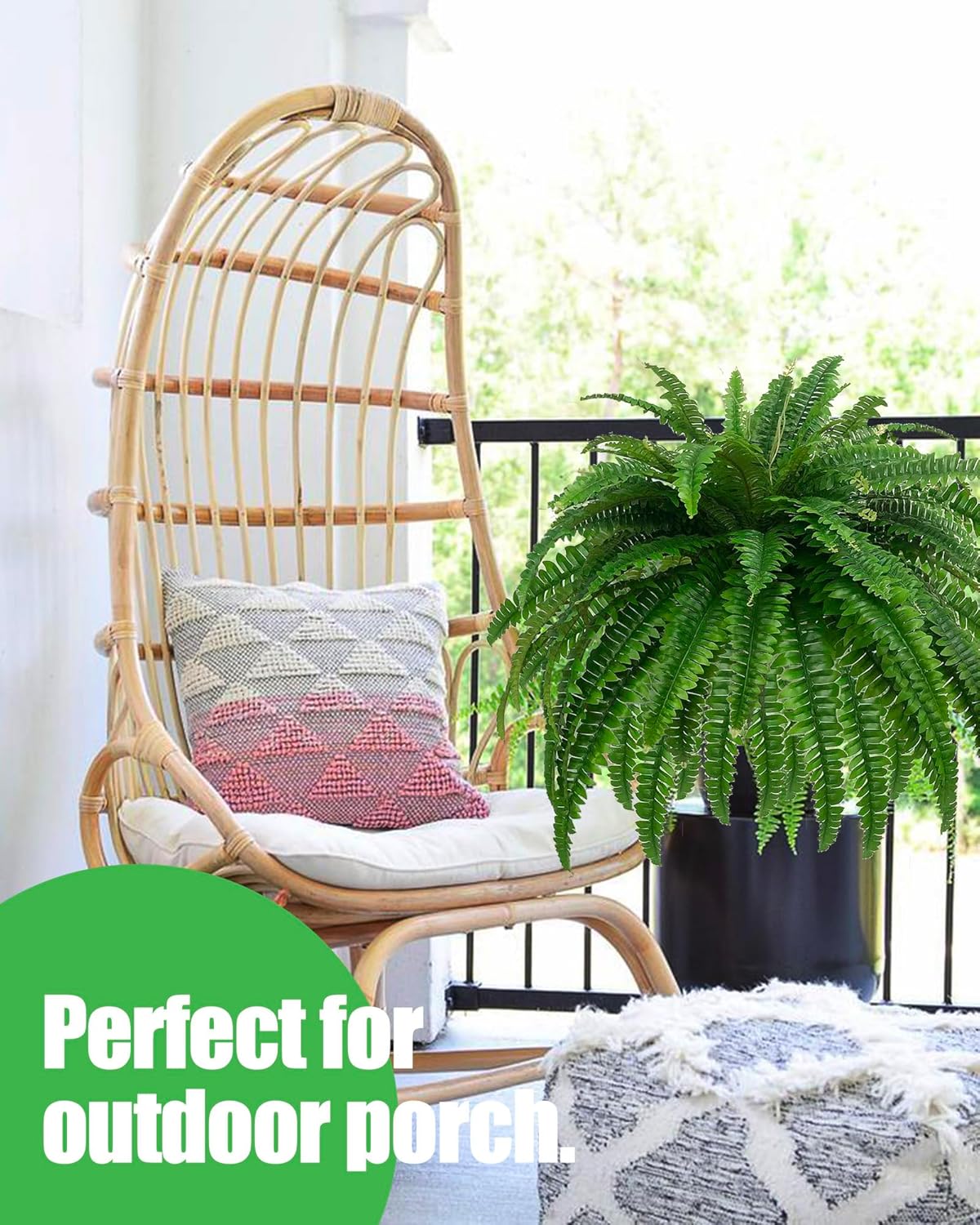 GYERB Large Fake Boston Ferns, 88 Branches Artificial Ferns, Faux Fern Plants for Home, Office, Garden Indoor Outdoor Decoration(48 inch,1pack)