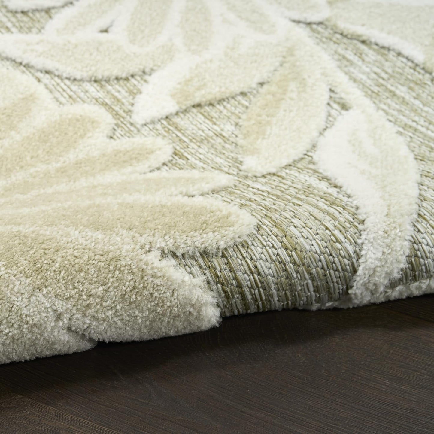 Nourison Aloha Ivory Sage 2'8" x 4' Area Rug - Easy Clean, Non Shedding, Bed Room, Living Room, Dining Room, Kitchen (3' x 4')