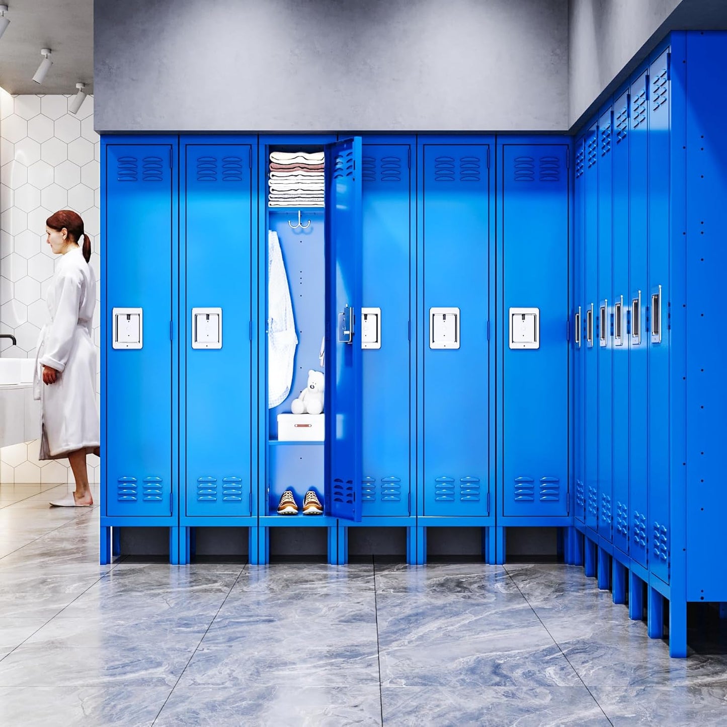 Letaya Lockers for Employees-Metal Storage Locker with Lock Door Steel Cabinet for School,Gym,Office,Staff (1 Door)