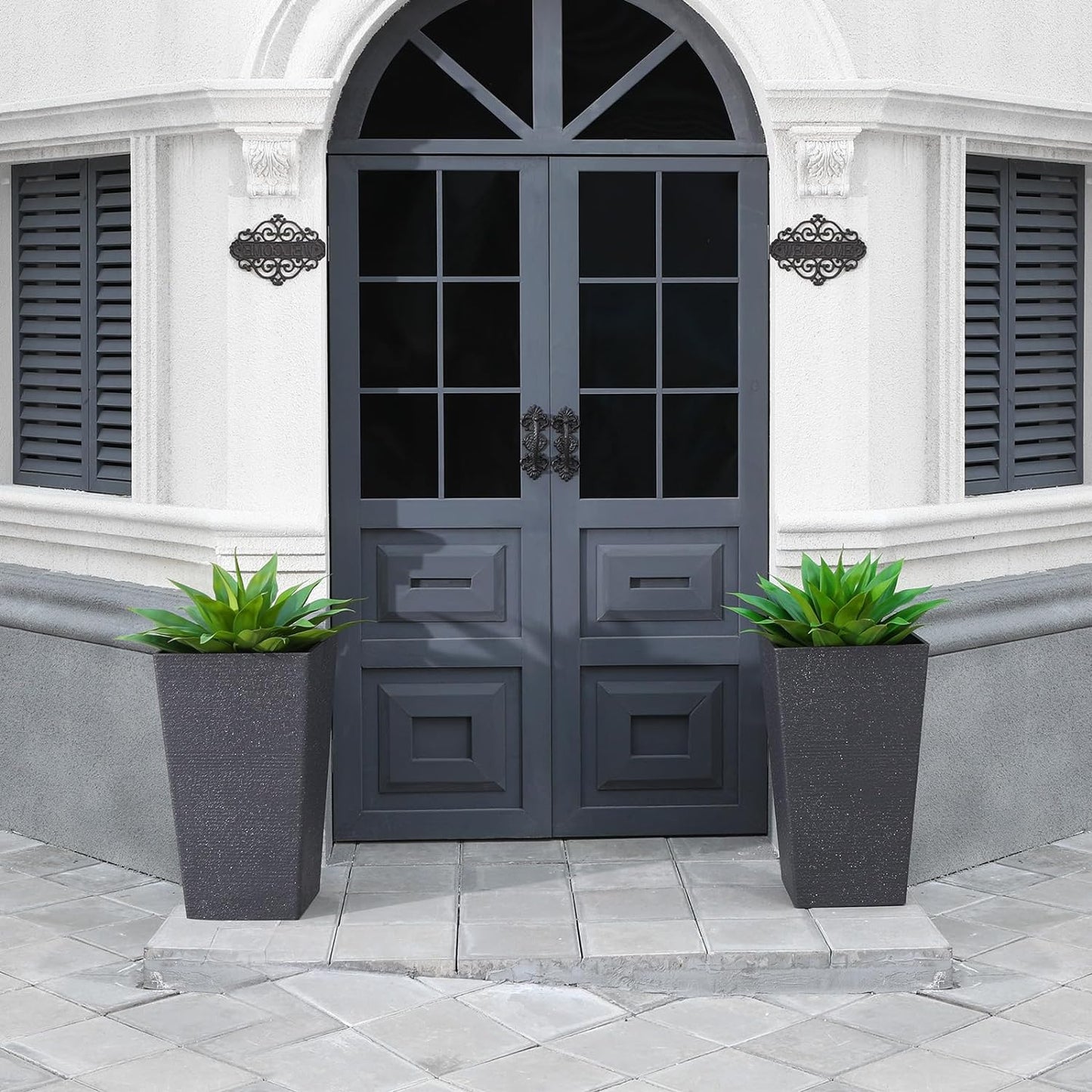 Artificial Plants Fake Agave Succulent Plant 28 Inch Big Size Faux Succulents Stems for Indoor Outdoor Realistic & Natural Home Decor Plants for Office Housewarming 2 Pack