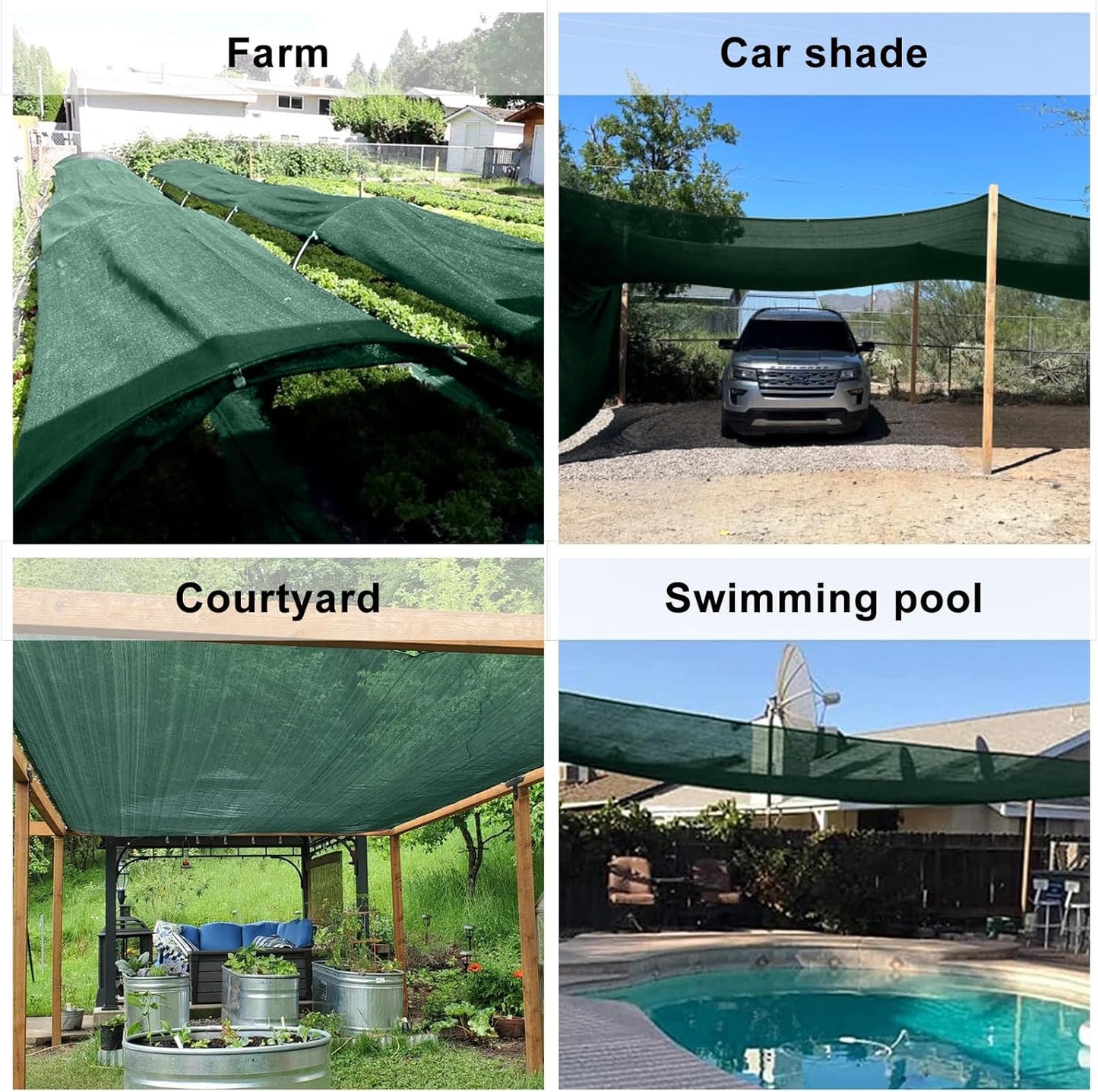 LOVE STORY 10x20FT 55% Green Shade Cloth Sun Shade Net with Grommets Sunblock Net Mesh Tarp for Garden,Plants Cover,Greenhouse and Patio