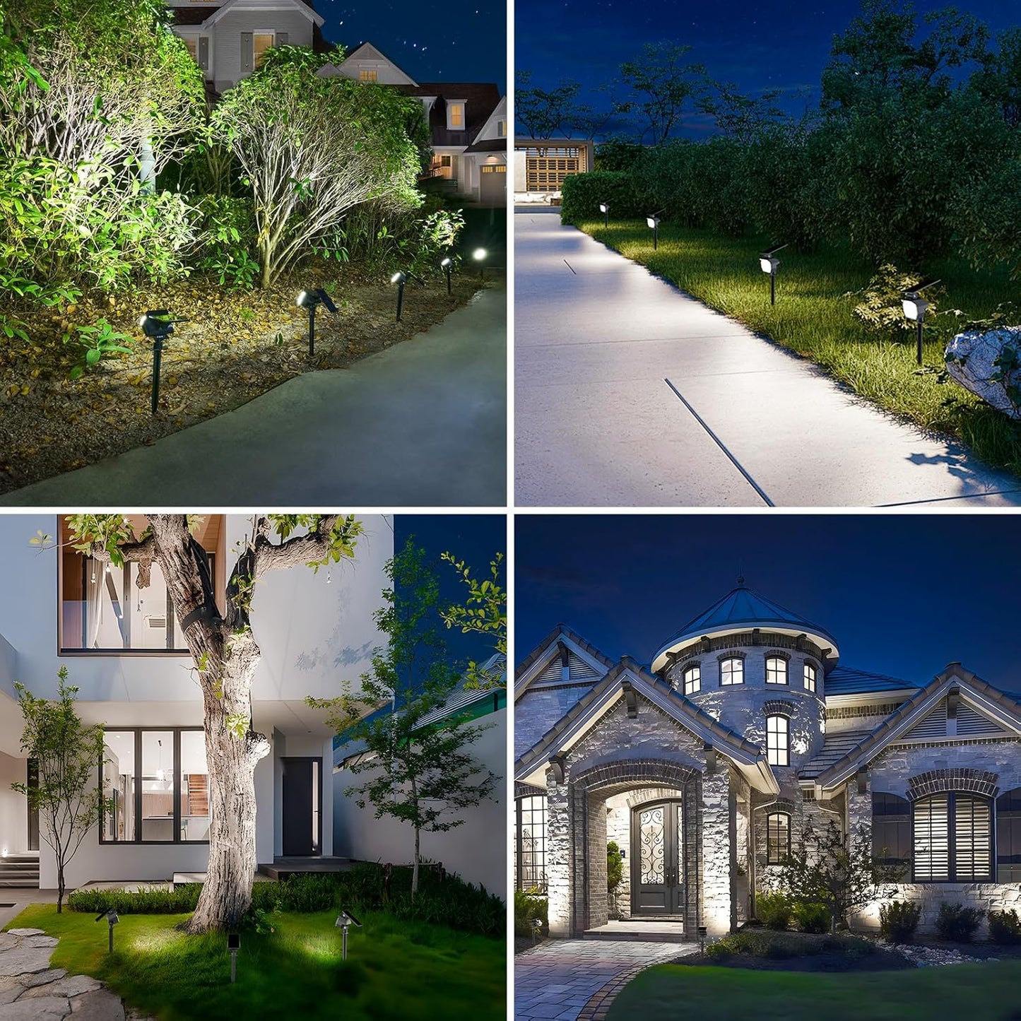 NIORSUN Solar Spot Lights Outdoor,23 LEDs Landscape Lighting with Auto On/Off and 3 Lighting Modes, IP67 Waterproof Spotlights,Outdoor Solar Lights for Yard Garden,6 Pack(Cool White)