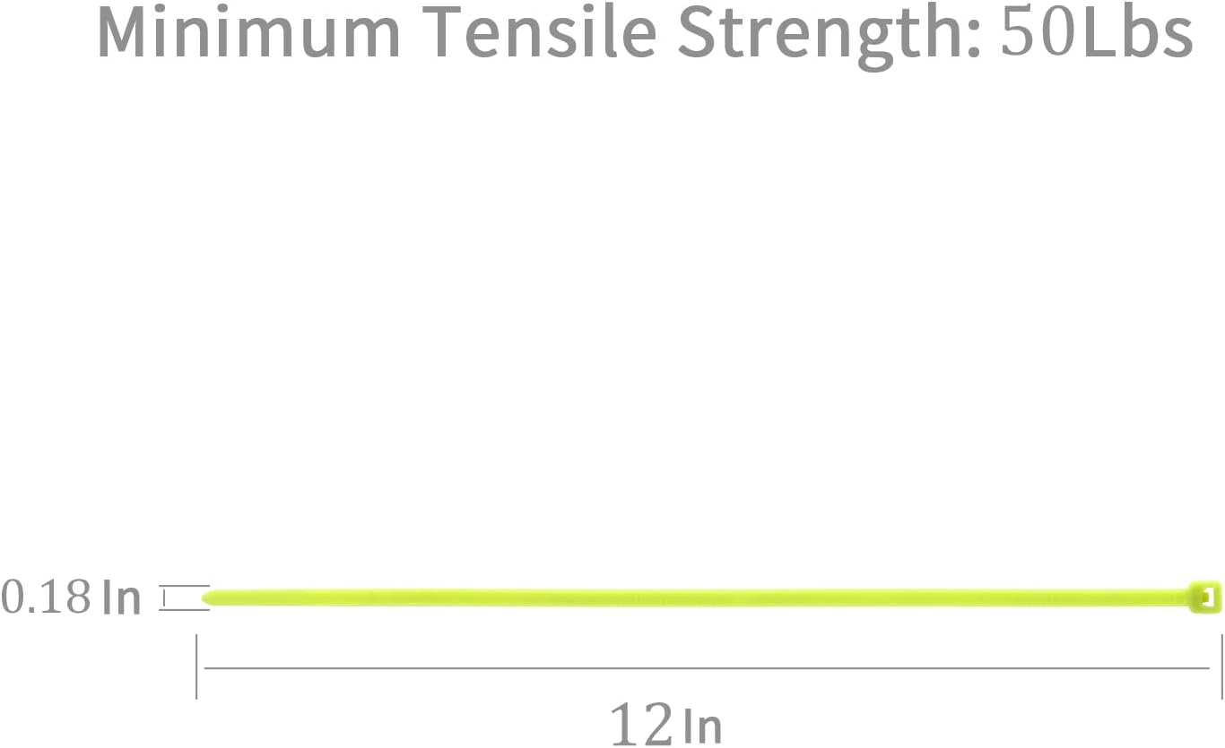 XINGO 100PCS Cable Zip Ties Heavy Duty, Premium Nylon Plastic Wire Ties with 50 Pounds Tensile Strength, Self-Locking Black Nylon Zip Ties for Indoor and Outdoor (12 inch, Apple Green)