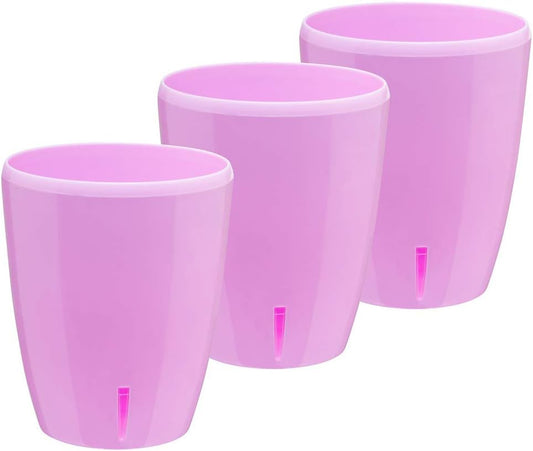 Santino 4.9 Inch ORCHIDEA Self Watering Pots for Orchids in Lavender (Set of 3) - Decorative Wicking Planter with w/Great Aerification, Drainage and Water Level Indicator