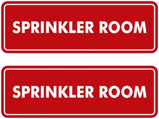 Signs ByLITA Standard Sprinkler Room Sign (Red) - Medium 2 Pack