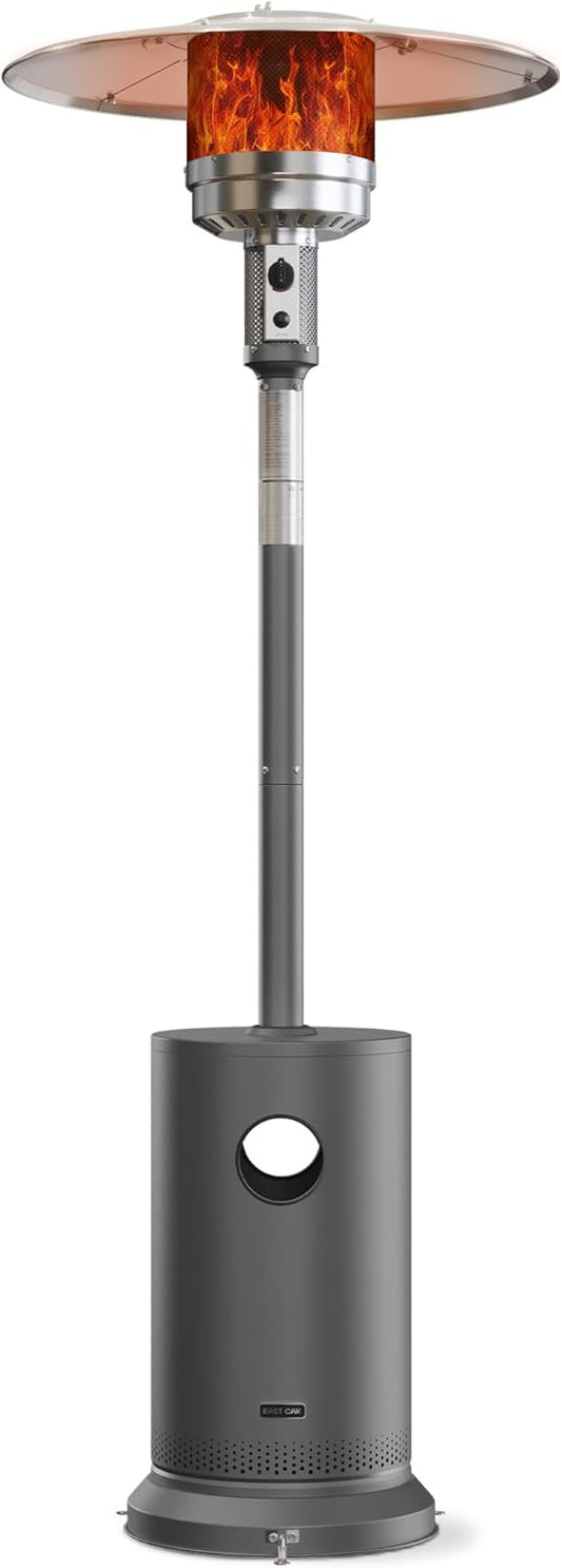 EAST OAK 50,000 BTU Patio Heater for Outdoor Use With Round Table Design, Double-Layer Stainless Steel Burner and Wheels, Outdoor Patio Heater for Home and Commercial, Gray, 31.9 x 31.9 x 86.6 inches