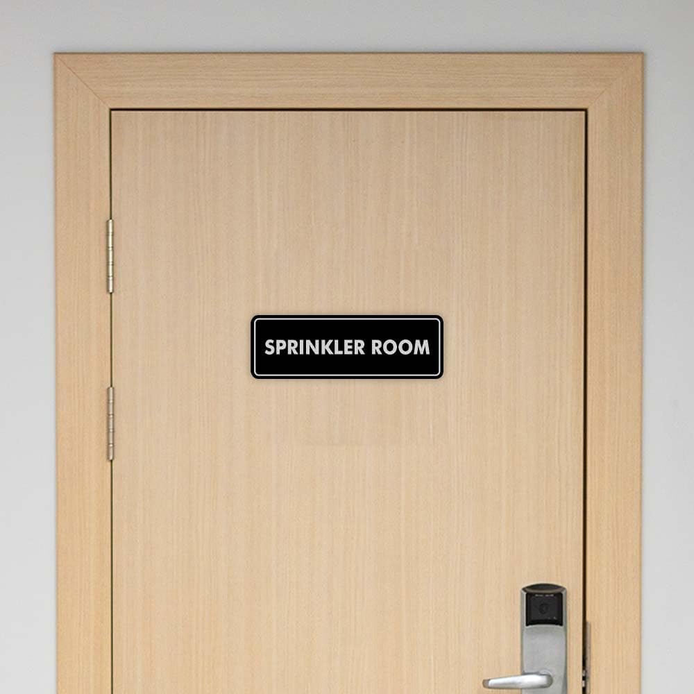 Signs ByLITA Standard Sprinkler Room Sign (White/Red) - Medium 2 Pack