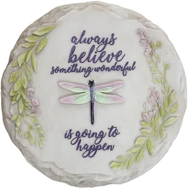 Spoontiques - Garden Décor - Always Believe Stepping Stone - Decorative Stone for Garden