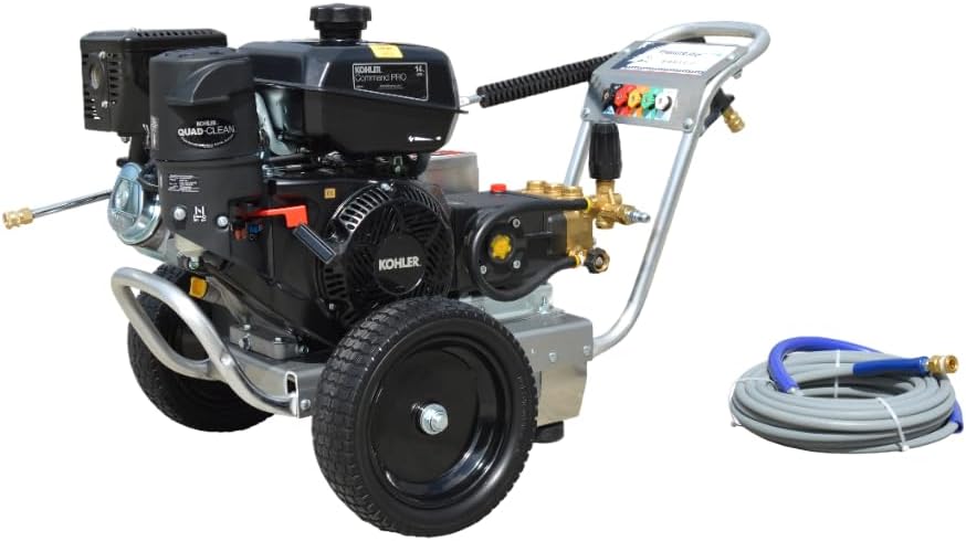 Eagle II EB4040KG Belt Driven 4000 PSI Cold Water Pressure Washer, 4.0 GPM, CH440 Engine, Includes Spray Gun and Extension Wand, 5 QC Nozzle Tips, 3/8-inch x 50-Foot Non-Marking Hose