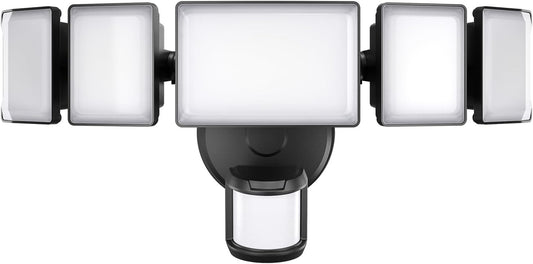 Olafus 100W Motion Sensor Outdoor Lights, 10000LM 6500K Daylight Flood Lights Outdoor Motion Sensor, Dusk to Dawn Outdoor Lighting, IP65 Waterproof Motion Detector Lights for Outside, Black