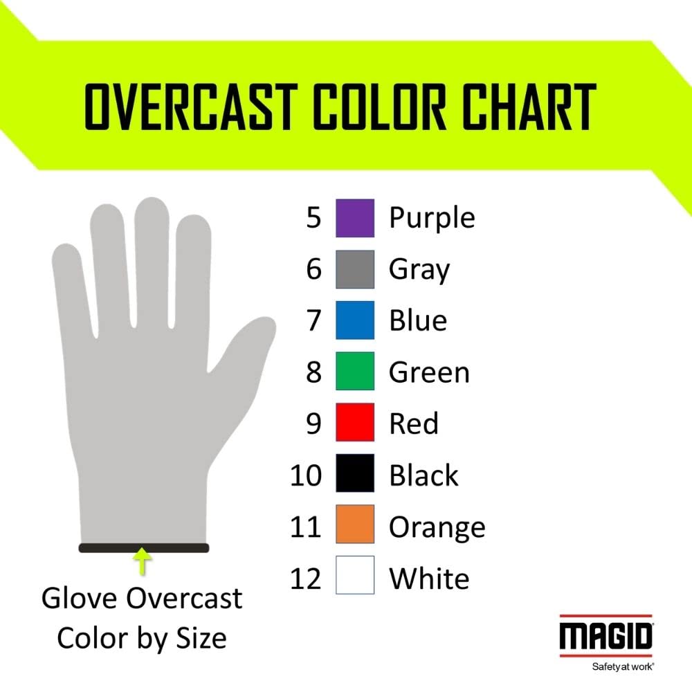 MAGID D-ROC ANSI A4 AeroDex Polyurethane Palm Coated Work Gloves, 1 Pair, Size 12/3XL, GPD482