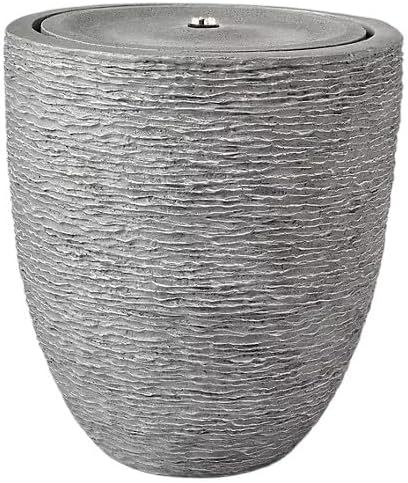 Members Mark LED Water Fountain, Textured Gray Outdoor Decor, Modern Bowl Design