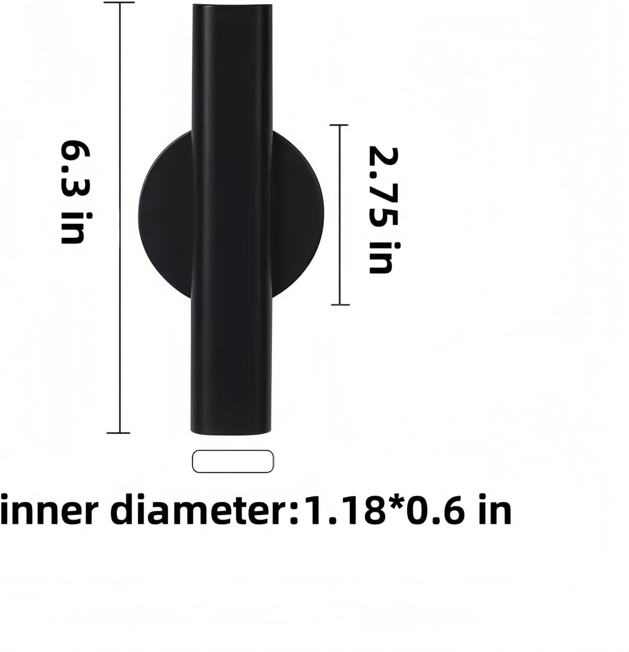 Self Adhesive Wall Vase Metal Tube Decoration Holder Used to Display Dried Flower, Faux Flowers, Fake Flowers, Also Suitable for Cemetery Memorial Decoration (2 Pcs Black)