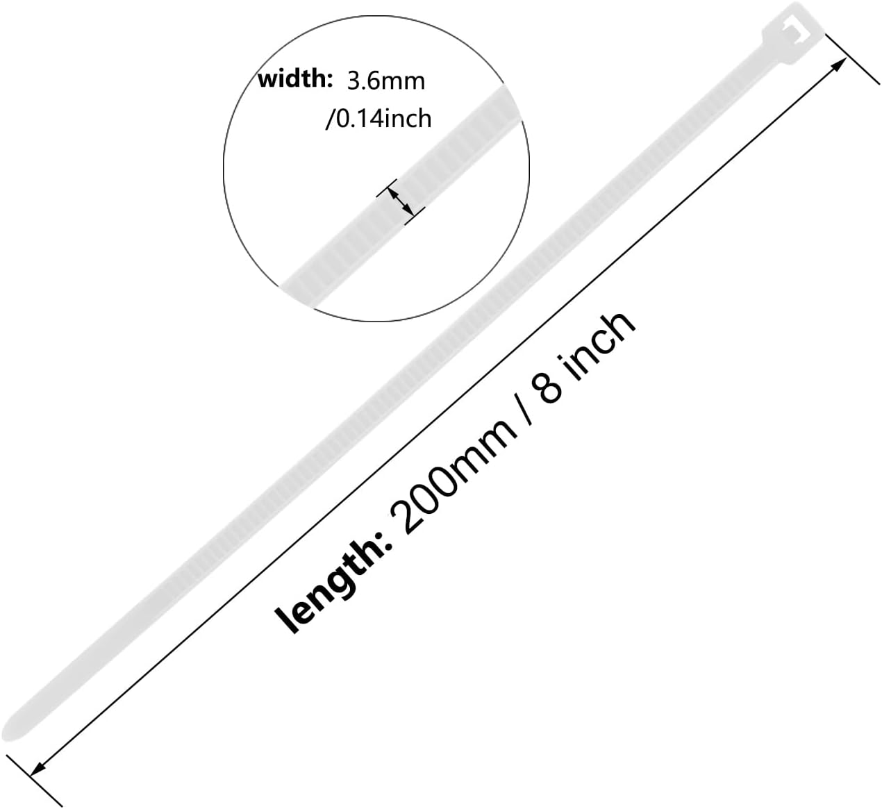 8 Inch Yellow Zip Tie 1000 PCS, 40 Lbs - Small to Medium Zip Tie, Nylon PA66 UV Resistant Cable Tie Heavy Duty for Indoor and Outdoor Use - Ideal for bundling and securing objects