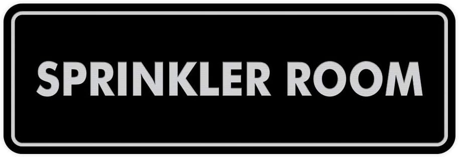 Signs ByLITA Standard Sprinkler Room Sign (Black/Silver) - Medium