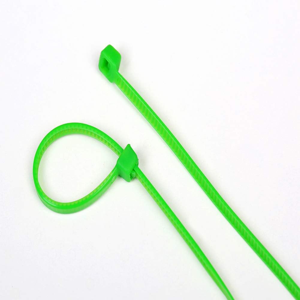 4 Inch Green Zip Ties (100 Pieces) 18lb Strength, Nylon Cable Wire Ties