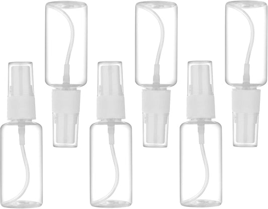 Spray Bottle, 1oz/30ml Small Plastic Fine Mist Spray Bottles, Mini Empty Travel Bottles with Funnels and Labels 6 Pack