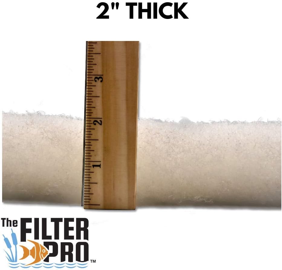 Beige Coarse Filter Media, 2" Thick, 28" x 72" Roll, Perfect for Aquariums, Ponds or Water Gardens, Made in USA