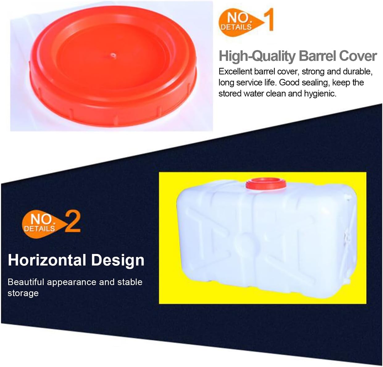 Large Capacity Water Container with Spigot Hose, Portable Water Storage Tank 52.8 Gallon No Leakage Camping Water Carrier for Emergency Vehicle Car Outdoor Hiking Picnic(Size:50L/13.2Gal)