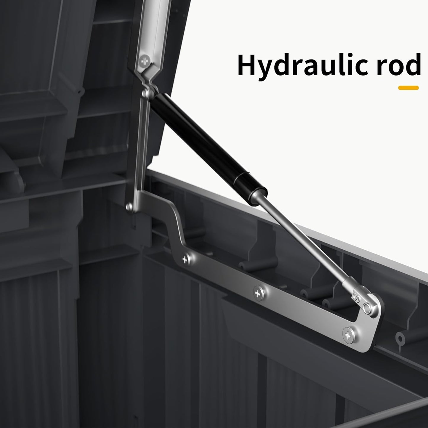 180 Gallon Resin Deck Box, Waterproof Outdoor Storage Bin for Patio Furniture, Pool Accessories, and Garden Tools, Lockable & UV-Resistant, Black