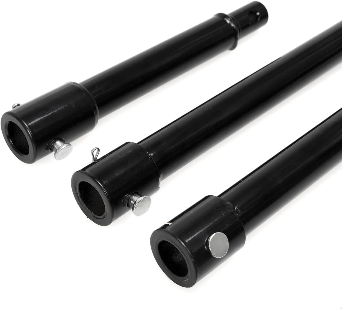 XtremepowerUS3 3 Pieces Auger Extension Drill Bits (8", 12", 20" Length) Extension Earth Ice Auger Extension Set Post Hole Digger Replacement Compatible to 3/4" Shaft