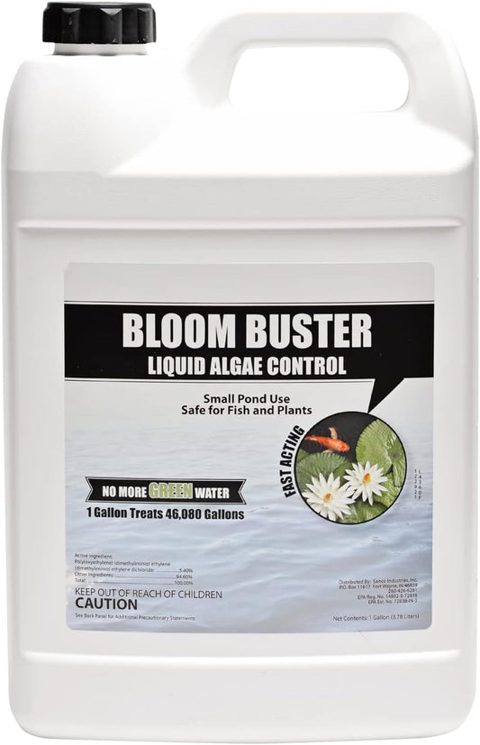 Bloom Buster Algae Control for Fish Ponds & Water Gardens - Gallon - Safe for Koi Fish, Goldfish & Plants - Controls Algae in Ponds & Water Features, EPA Registered