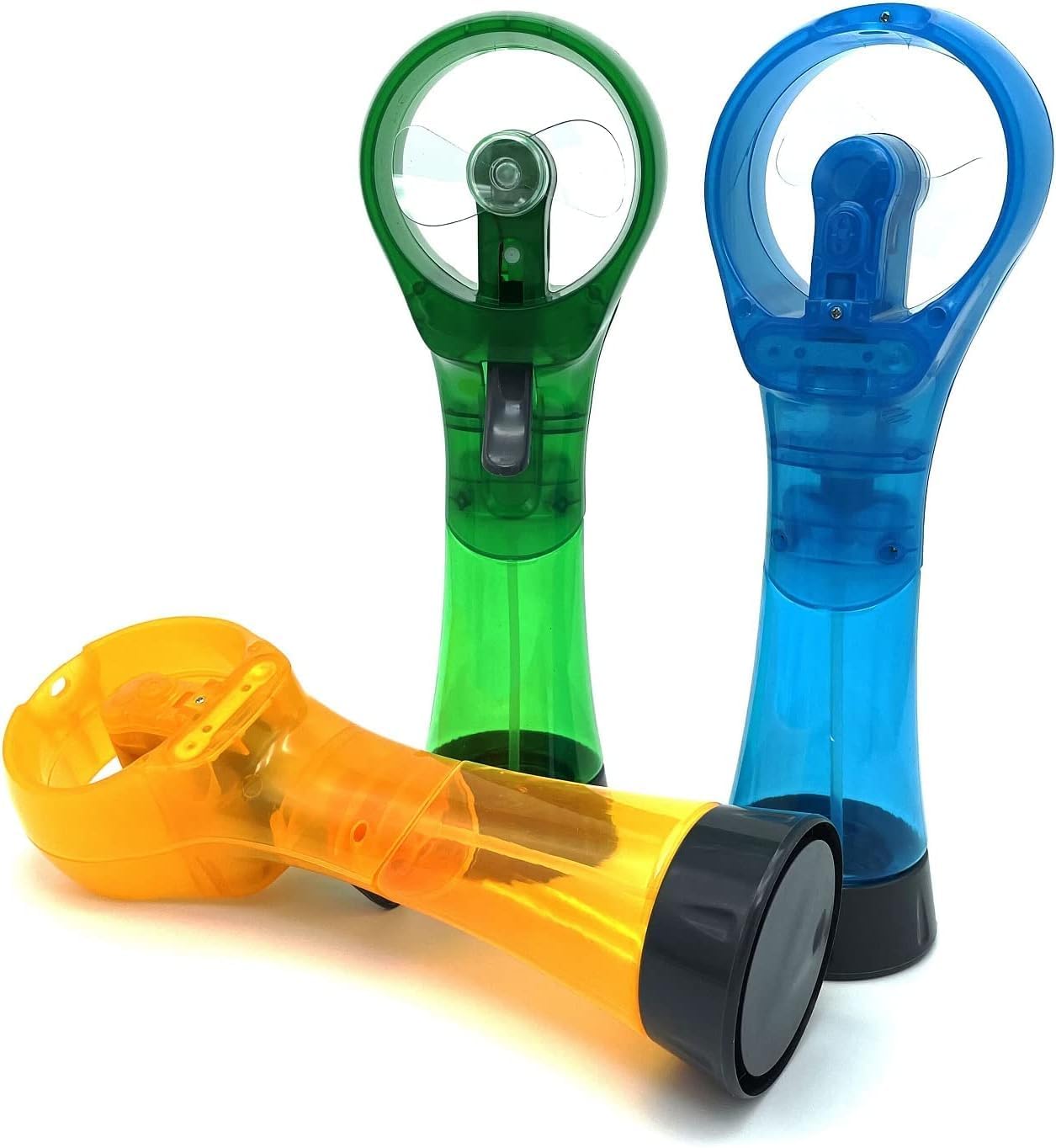 Water Misting Fans Portable Personal Handheld Spray Fan Cooling Outdoor Cooler, Pack of 3 (Blue/Green/Yellow)
