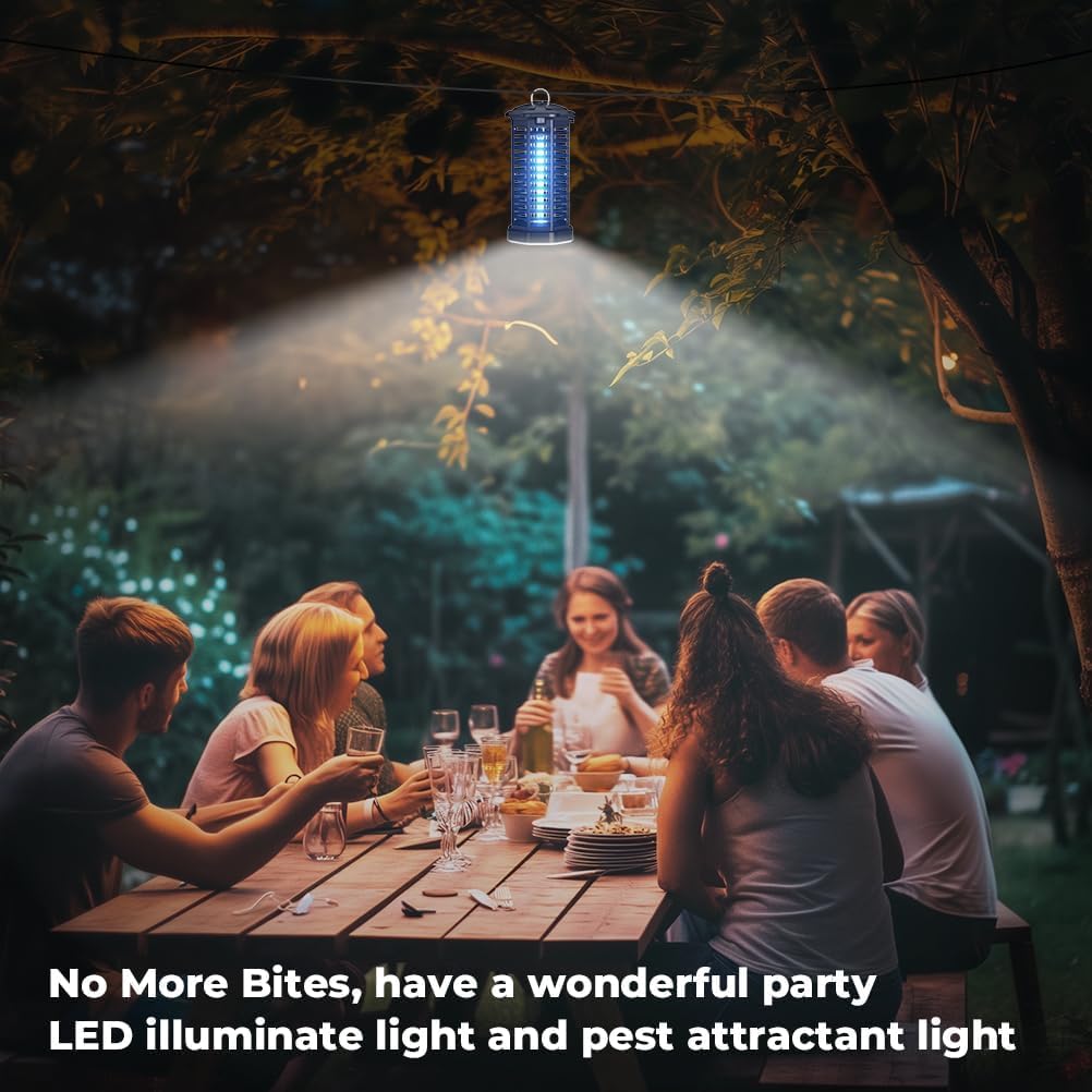 YISSVIC Bug Zapper Outdoor Indoor Waterproof Electric Mosquito Lamp Fly Zapper Killer Effective 4200V Plug in for Home Patio Office Courtyard (One-Light Control Bug Zapper)