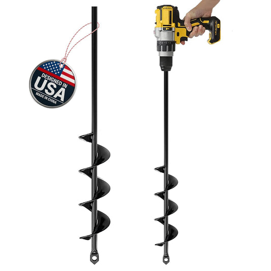 K-Brands Auger Drill Bit for Planting – 1.6 x 16 Inch - Garden Spiral Hole and Bulb Planter Tool for Umbrella Holes - Compatible with 3/8 Inch Hex Drive