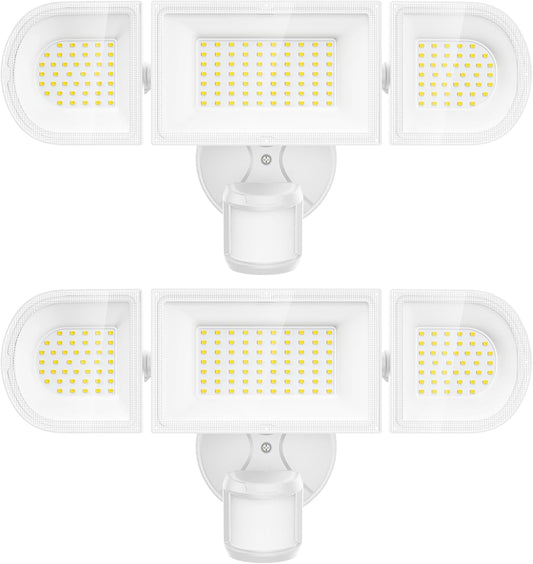 150W Motion Sensor Lights Outdoor for Outside, 15000LM LED Flood Lights Outdoor Wired Dusk to Dawn, Exterior Security Floodlight Fixture Waterproof IP65, Outdoor Lighting for House, Garage 2 Pack
