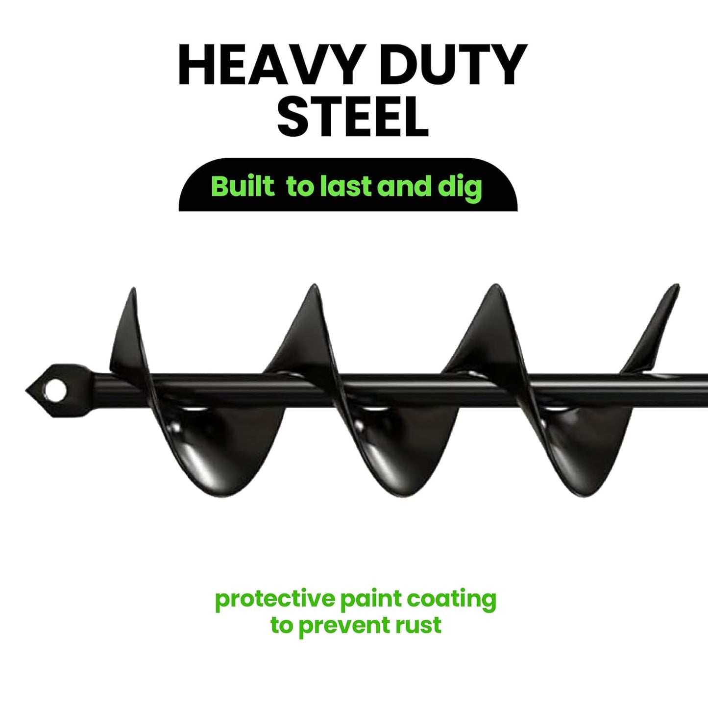 K-Brands Auger Drill Bit for Planting – 1.8 x 14.6 Inch - Garden Spiral Hole and Bulb Planter Tool for Umbrella Holes - 3/8 Inch Hex Drive