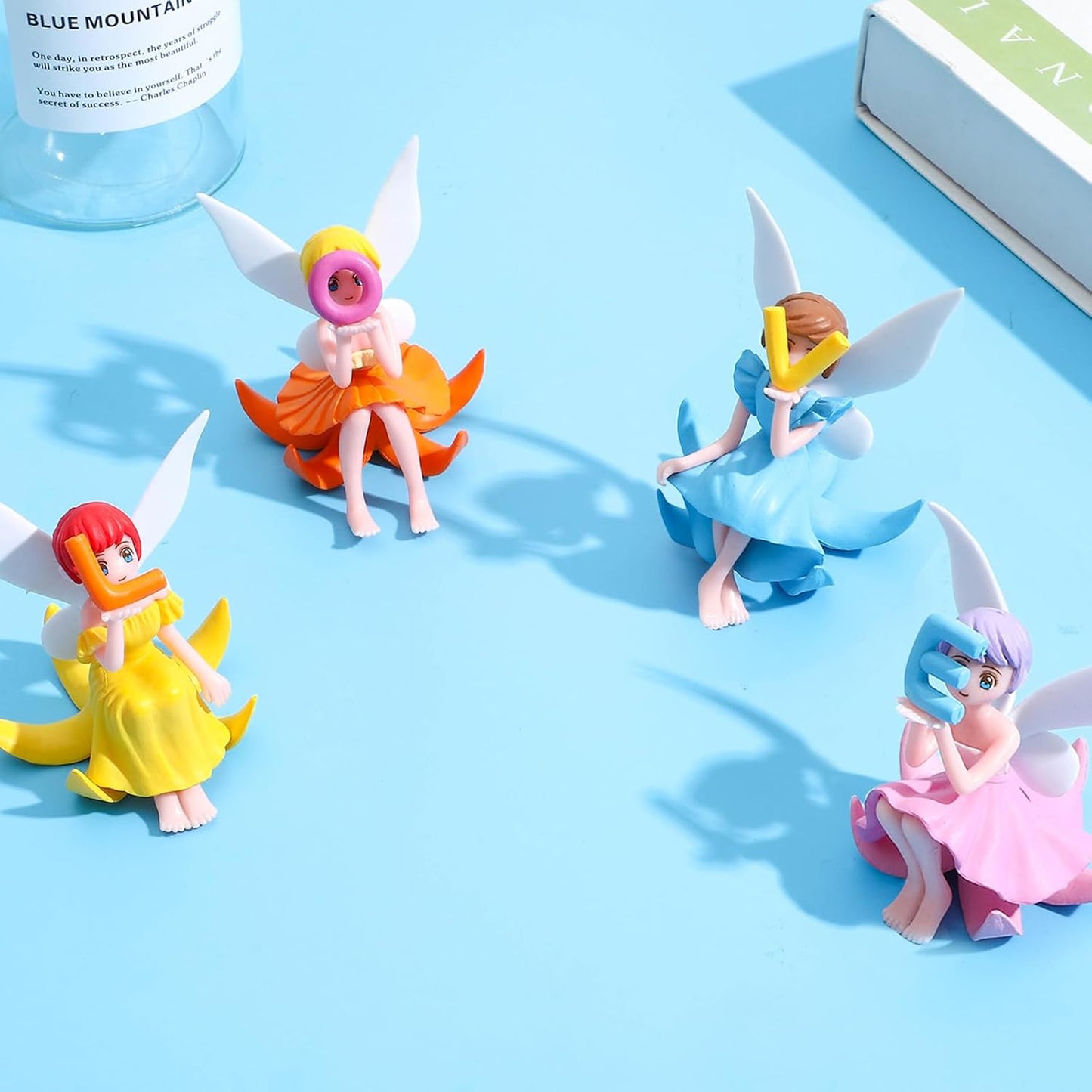 ONEST 6 Pieces Miniature Fairy Garden Accessories Small Fairy Figurines Hand Painted Fairies Figures for Car Decor Garden Flower Pot Birthday Cake Topper