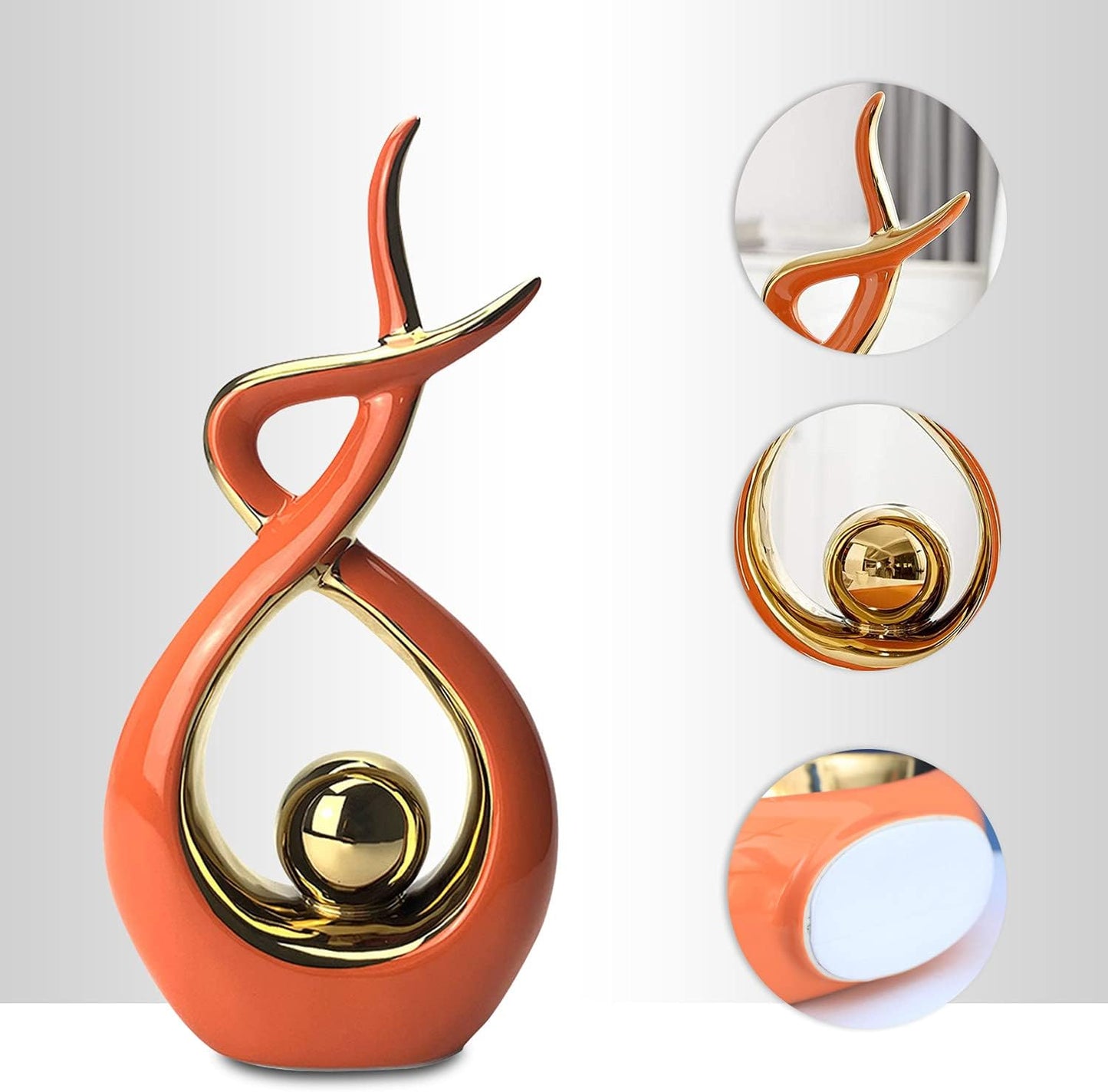 Norrclp Home Decor Modern Abstract Art Ceramic Statue Table Decorations for Dining Room Living Room Office Centerpiece