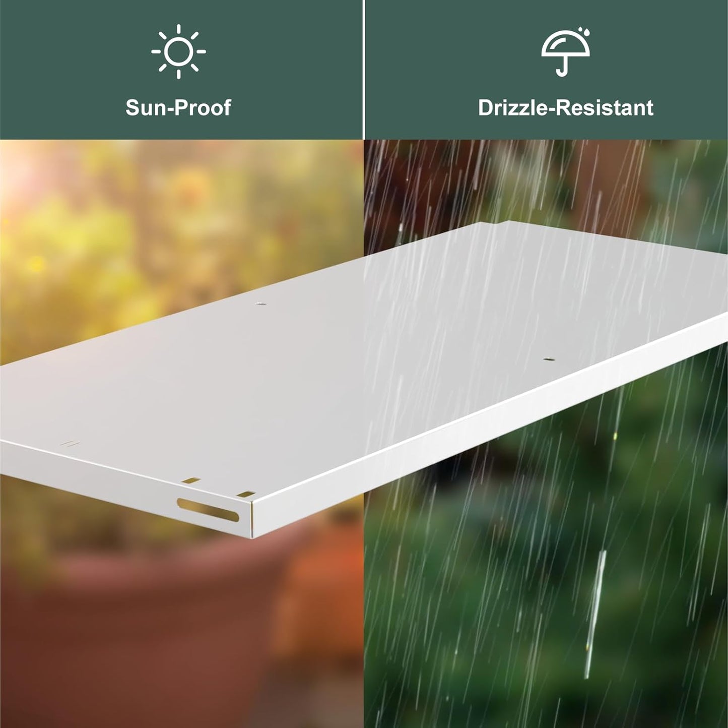 Vertical Storage Shed Shelf, Weatherproof Metal Shelf for 60 cuft Tool Cabinet, Ideal for Outdoor Use, with Screw and Nuts Easy Assembly, 45.6''L×13.2''W×69.9''H, White