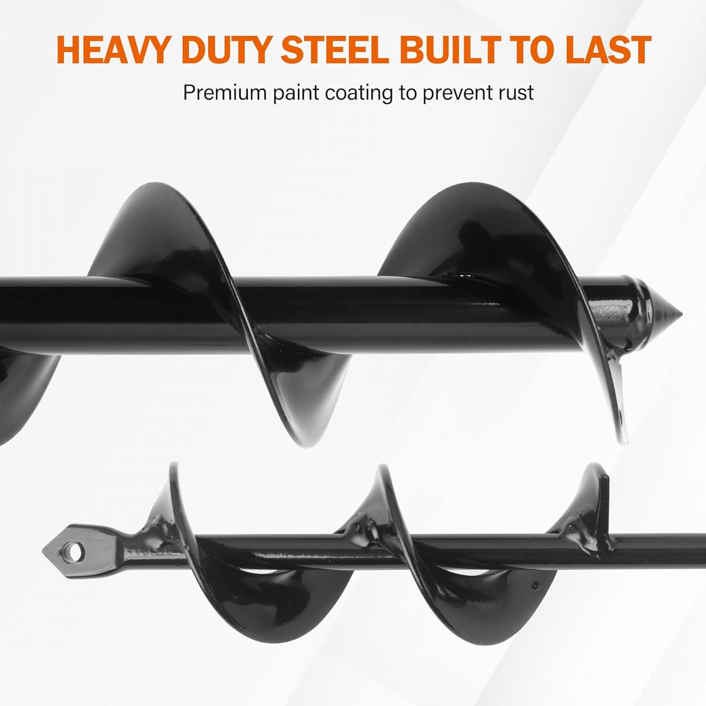 KENDO Auger Drill Bit for Planting Set of 2, Garden Ground Earth Spiral Drill Bits and Bulb Planter Tool for 3/8" Hex Drive Drill, for Post Hole Digger, Bulb Bedding Digging, Plant Rapid Planter