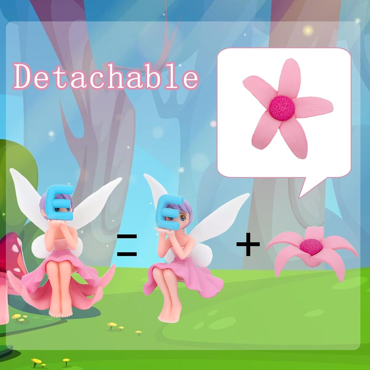 ONEST 6 Pieces Miniature Fairy Garden Accessories Small Fairy Figurines Hand Painted Fairies Figures for Car Decor Garden Flower Pot Birthday Cake Topper