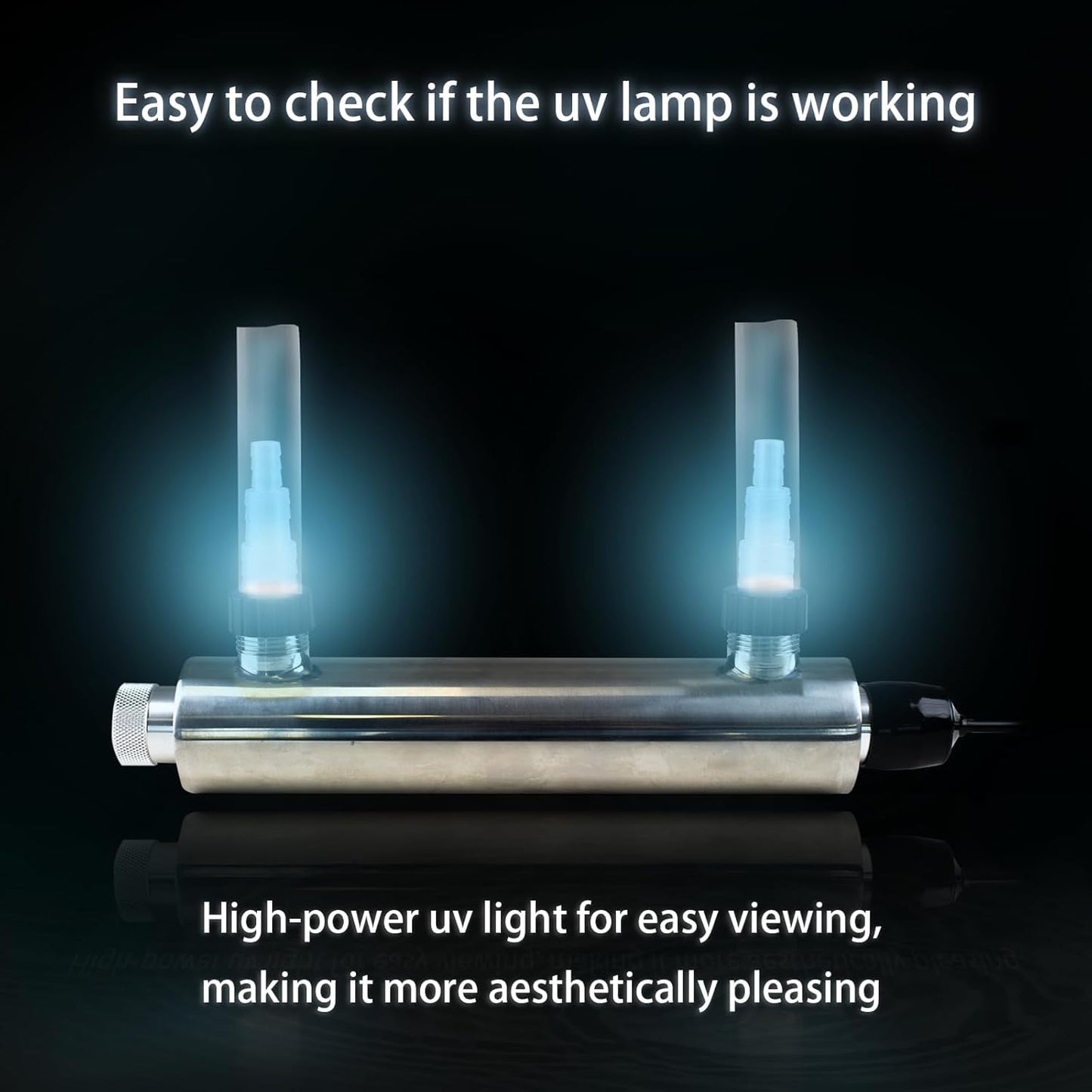 24W Inline UV Light for Aquarium 75 Gallon / 1000 Gallon, UV Light for Cold Plunge, Drinking Water, Fish Tank Ultraviolet Clarifier Machine for Pond Algae Control