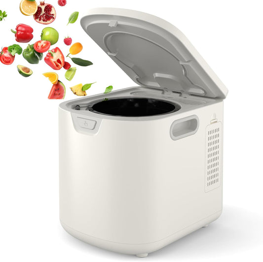 3.5L Electric Kitchen Composter Smart Odorless Compost Bin Auto-Cleaning,Countertop Food Waste Composting Machine -Fast 4-6H Food Waste to Fertilizer Conversion for Outdoor Use (White