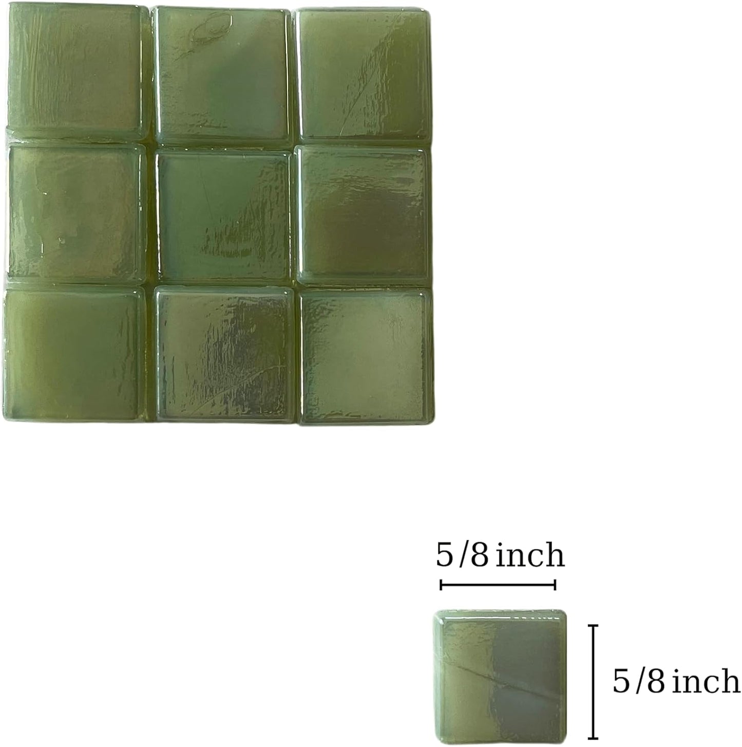 SMEIINIK 1.1lb Bulk Single Iridescent Color Mosaic Tiles for Crafts, Glass Mosaic Pieces for Mosaic Puzzles, Mosaic Making Supplies(WJ21-13)