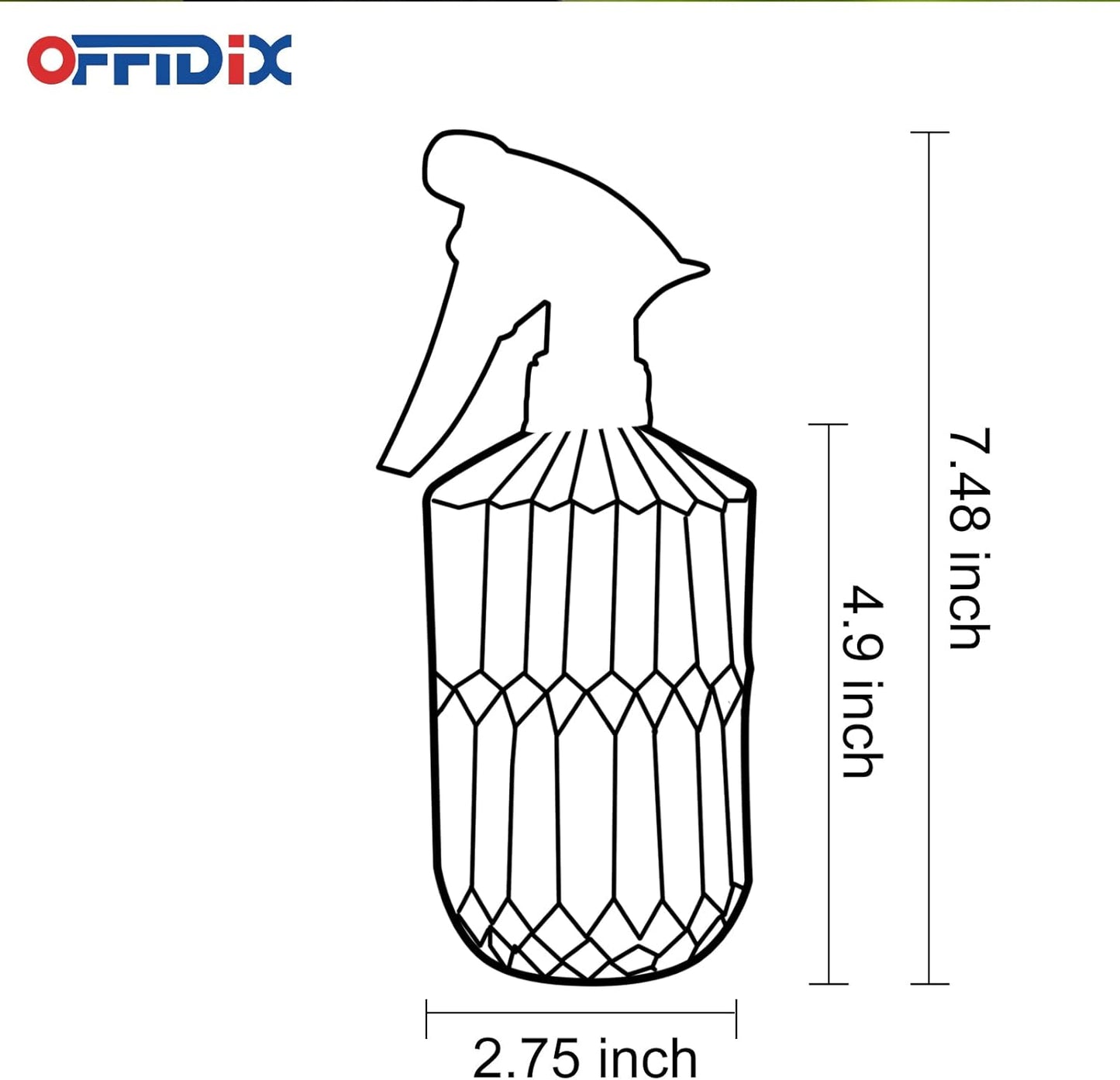 OFFIDIX Fine Mist Plant Mister,Handheld Pressure Glass Spray Bottles,0.43L/15.17oz Watering Can with Adjustable Nozzle for Outdoor Indoor Gardening and Cleaning Work(Light Green)