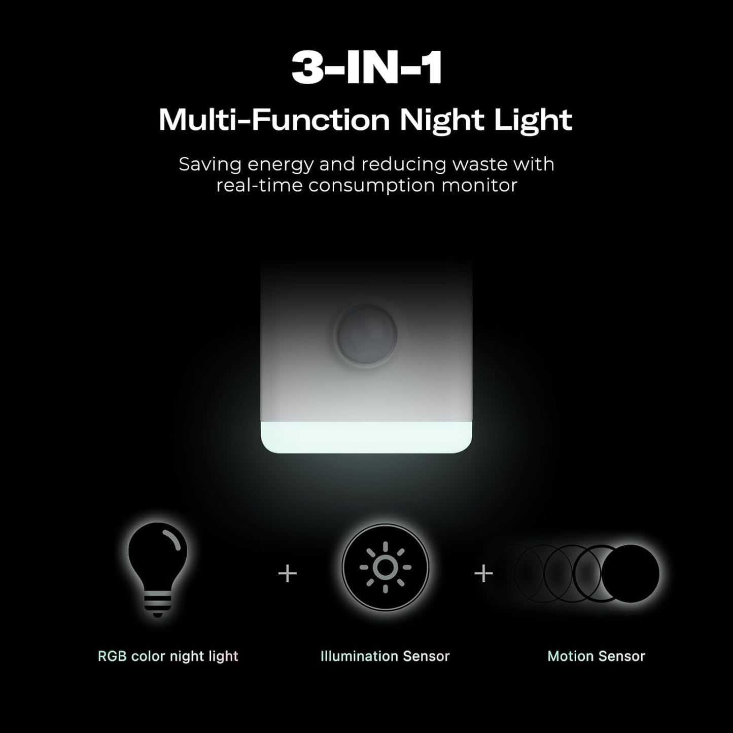 THIRDREALITY Multi-Function Night Light, Zigbee Repeater, 3-in-1 Combines a Motion Sensor, a Illumination Sensor and RGB Color Night Light, 1-100% Adjustable Brightness, Zigbee hub Required