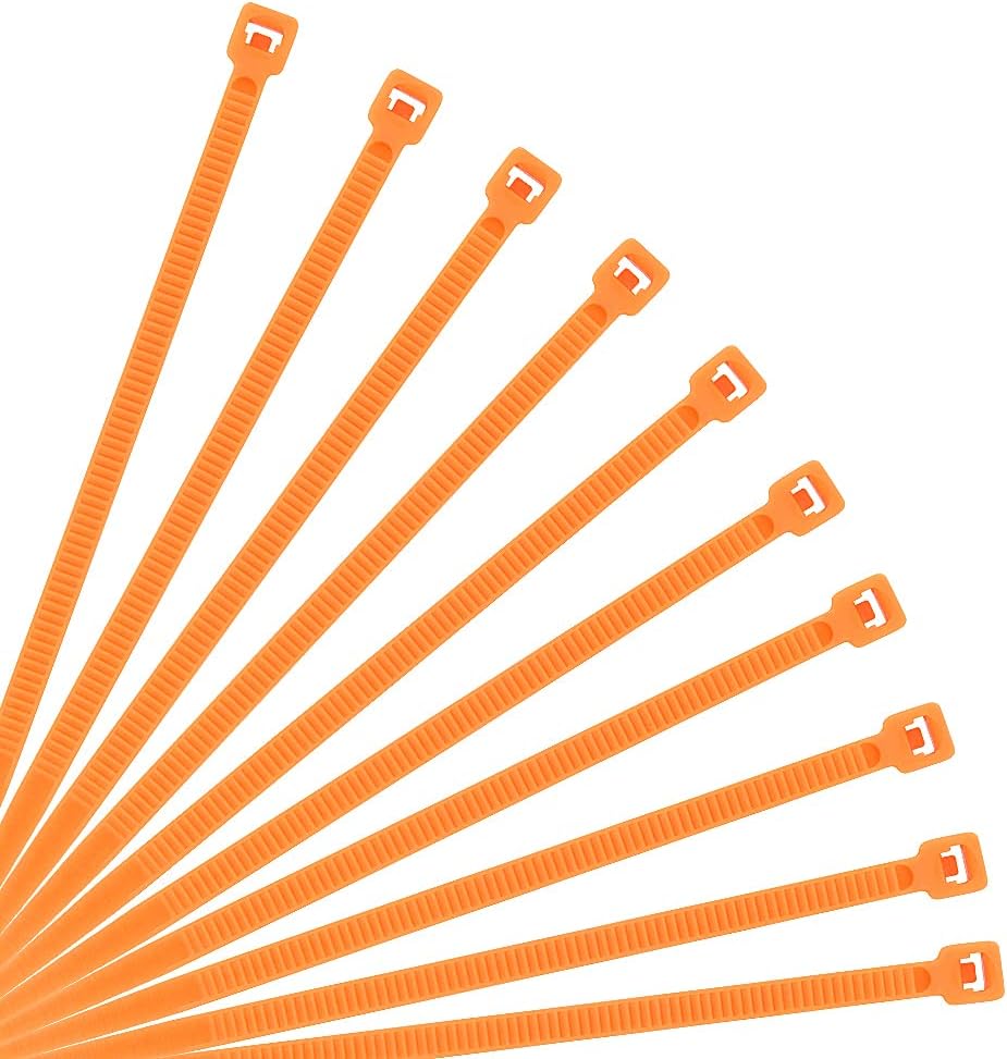 XINGO Nylon Cable Zip Ties Self Locking Plastic Wire Ties with 40 Lbs Tensile Strength for Indoor and Outdoor 12 Inch 500 Pack Orange