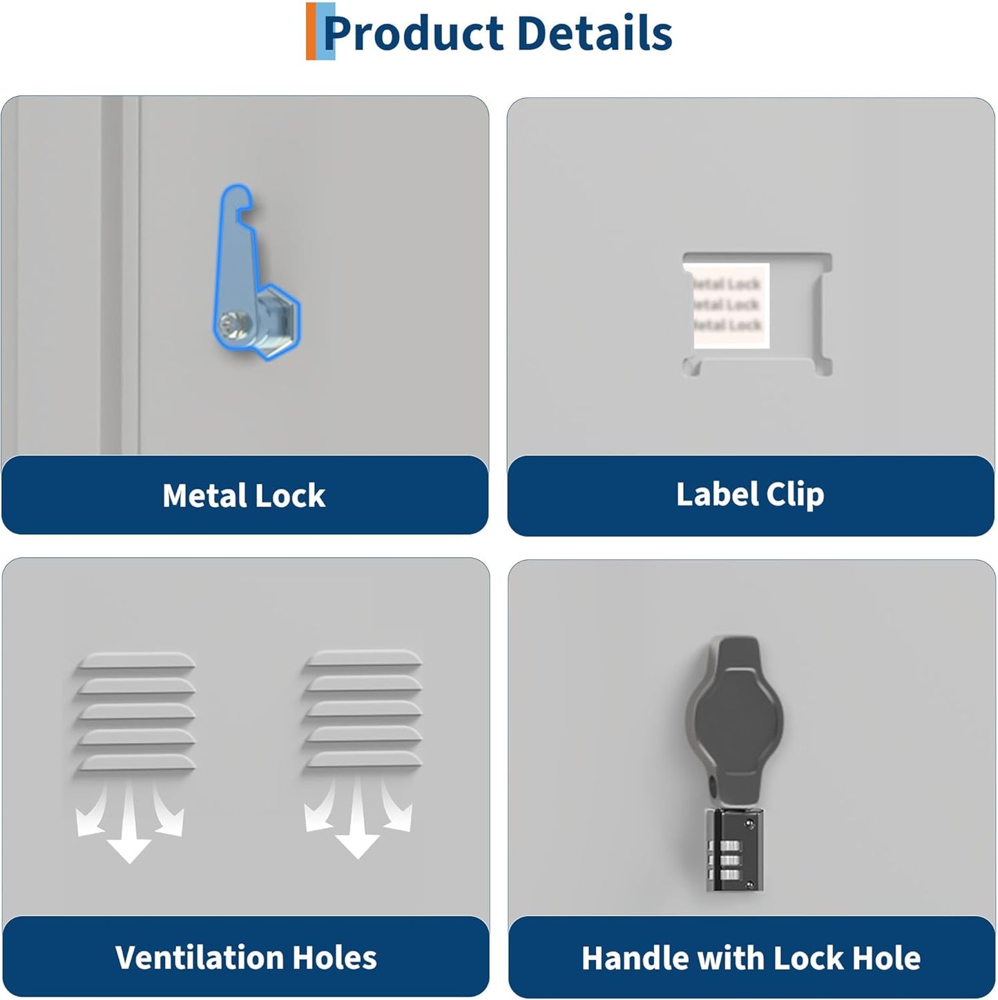 4 Doors Tall Single Metal Locker, Metal Lockers for Employees with Keys, 72” Black Employee Storage Cabinet with Doors, Steel Storage Cabinets Lockable for School, Gym, Home, Office, Mudroom, Black