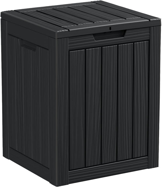 DRATO Deck Boxes, 31 Gallon Outdoor Storage Box for Patio Cushion, Sports Equipment, Garden Tools, Waterproof and UV Resistant, Lockable (Black)